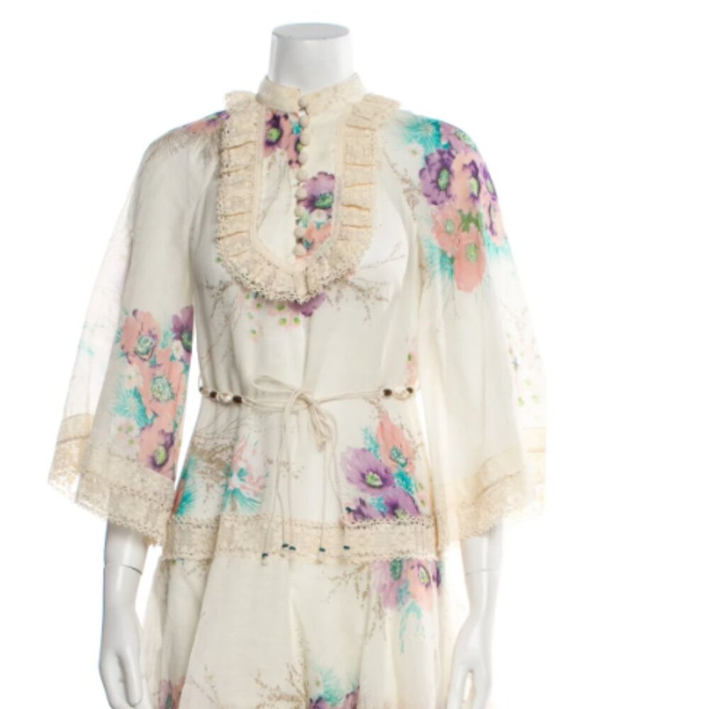 Zimmermann Floral Print Midi Length Dress Size: XS